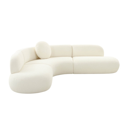Broohah Cream Boucle Sectional | BeBoldFurniture
