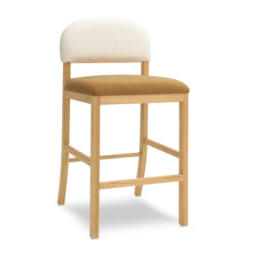 Calla Cognac Performance Velvet Counter Stool | BeBoldFurniture