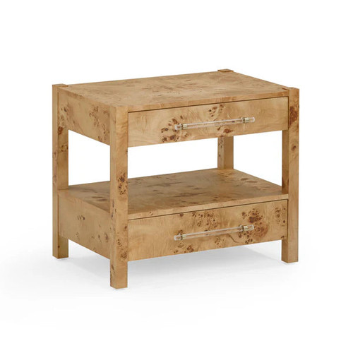 Brandyss Honey Burl Nightstand | BeBoldFurniture