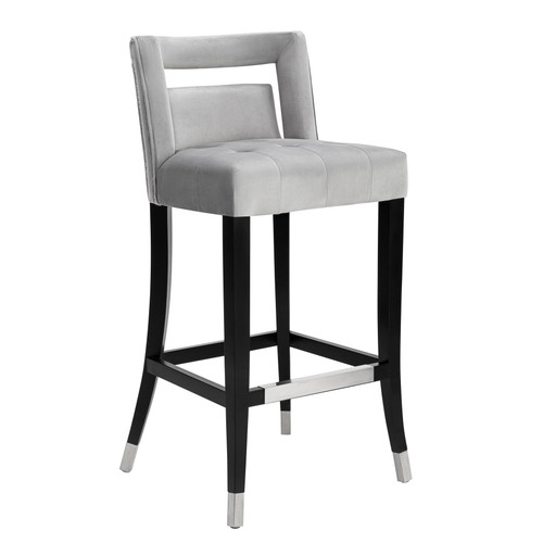Hart Grey Velvet Bar Stool | BeBoldFurniture