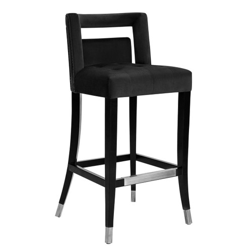 Hart Black Velvet Counter Stool | BeBoldFurniture