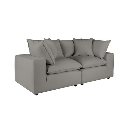 Cali Slate Performance Fabric Modular Loveseat | BeBoldFurniture