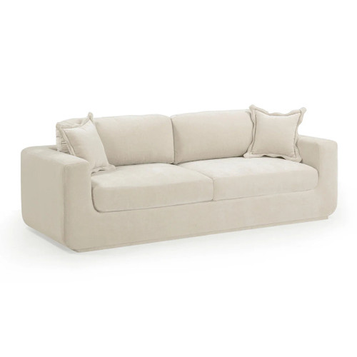 Miri Cream Upcycled Washed Velvet Sofa | BeBoldFurniture