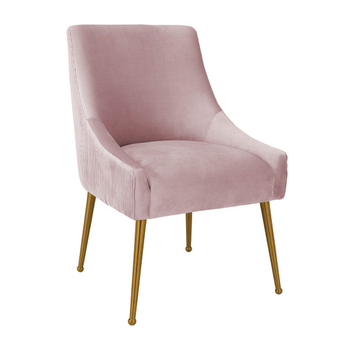 Beatrix Pleated Mauve Velvet Side Chair In Houston | BeBoldFurniture 