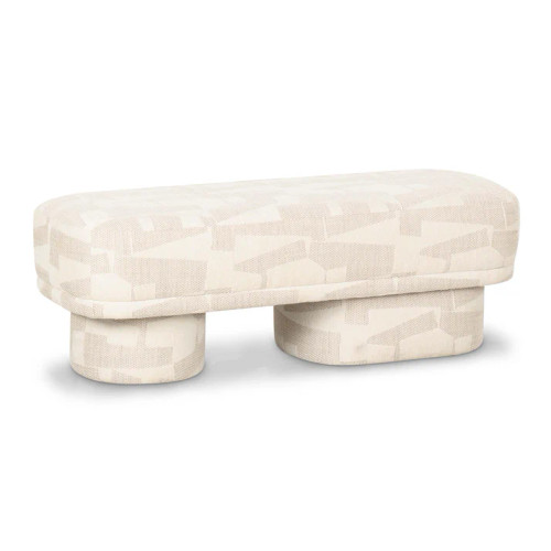 Lena Black and White Jacquard Bench