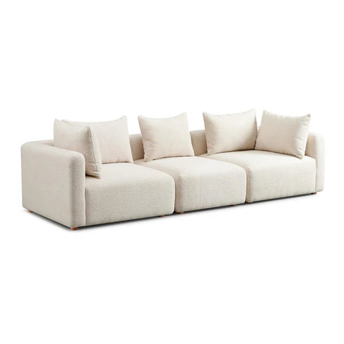 Hangover Cream Heavy Textured Fabric Sofa | BeBoldFurniture