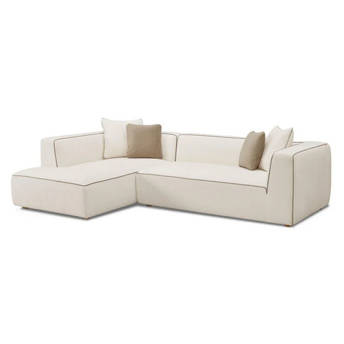 Tristine Cream Linen LAF Sectional | BeBoldFurniture