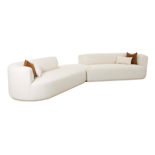 Fickle Cream Boucle 3-Piece Modular Sectional | BeBoldFurniture