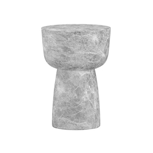Charra Grey Faux Marble Indoor/Outdoor Side Table | BeBoldFurniture