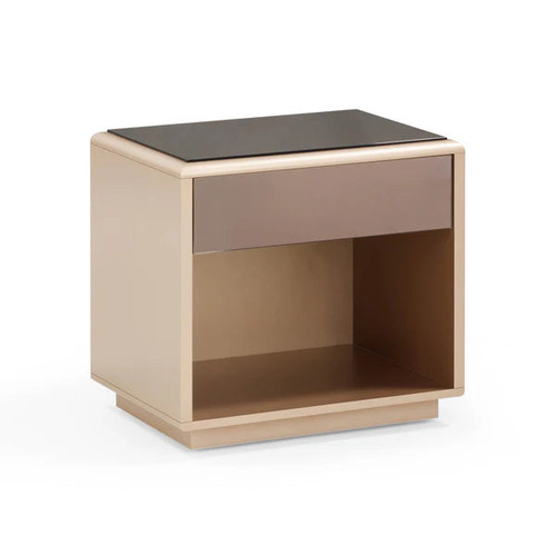 Martha Taupe Mirrored Nightstand | BeBoldFurniture
