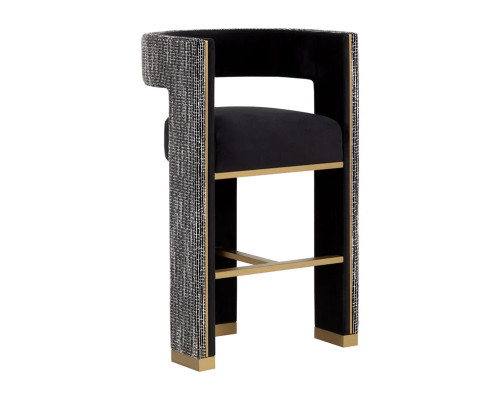 ADAMINA BARSTOOL - ABBINGTON BLACK / HOBBES NIGHT