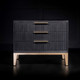 Caleb Three Drawer Nightstand, Onyx Oak - Be Bold Furniture