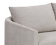 Gannon curved fabric sofa upholstered in Ernst Sandstone with a modern silhouette and fully upholstered base by Be Bold Furniture.
