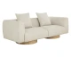 Mattis modern fabric sofa in Santa Cruz Oatmeal with rounded light oak veneer bases and a contemporary upholstered design by Be Bold Furniture.