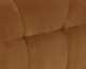 Romy tufted fabric sofa in Meg Gold with distressed brown solid beech wood legs and a contemporary upholstered design by Be Bold Furniture.