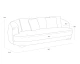 Valentina sofa upholstered in Kona Camel fabric with a gently curved frame, four back cushions, and espresso rubberwood feet by Be Bold Furniture.