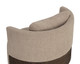 Bastille swivel lounge chair upholstered in Rhine Sandbank fabric with a chiselled solid oak backrest and 360-degree swivel base by Be Bold Furniture.