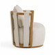 Paolo Cream Textured Weave Swivel Chair | BeBoldFurniture