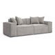 Mindy Taupe Chenille Basketweave Modular Loveseat | BeBoldFurniture