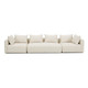 Hangover Cream Heavy Textured Fabric 145" Long Sofa | BeBoldFurniture