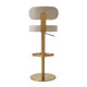 Primrose Cream Textured Performance Fabric Adjustable Stool | BeBoldFurniture