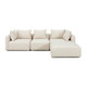 Hangover Cream Heavy Textured Fabric 4-Piece Modular Sectional | BeBoldFurniture