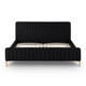 Angela Black Upcycled Linen Bed | BeBoldFurniture