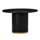 Chelsea Black Oak Round Dining Table | BeBoldFurniture