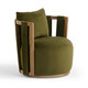 Paolo Green Upcycled Distressed Velvet Swivel Chair | BeBoldFurniture