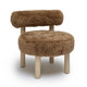 Carmel Dark Taupe Vegan Shearling Accent Chair | BeBoldFurniture