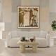 Travie Sand Upcycled Linen Modular Loveseat | BeBoldFurniture