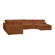 Cali Rust Performance Fabric Modular Large Chaise Sectional | BeBoldFurniture