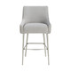Beatrix Pleated Light Grey Velvet Bar Stool In Houston | BeBoldFurniture 