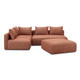 Hangover Sedona Red Textured Fabric 4-Piece Modular Chaise Sectional | BeBoldFurniture