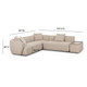 Sylvie Cream Boucle 4-Piece Right Chaise Sectional | BeBoldFurniture