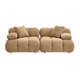 Calliope Cafe Au Lait Performance Velvet Modular Loveseat | BeBoldFurniture