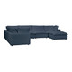Cali Navy Performance Fabric Modular Large Chaise Sectional | BeBoldFurniture