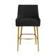 Beatrix Pleated Black Velvet Bar Stool In Houston | BeBoldFurniture 