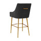 Beatrix Pleated Black Velvet Bar Stool In Houston | BeBoldFurniture 