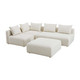 Hangover Cream Boucle 4-Piece Modular Chaise Sectional | BeBoldFurniture