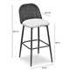 Alexa Black Rattan Performance Fabric Barstool | BeBoldFurniture