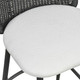 Alexa Black Rattan Performance Fabric Barstool | BeBoldFurniture