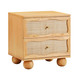Grappa Natural Wood & Rattan Wavy Nightstand | BeBoldFurniture