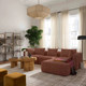 Hangover Sedona Red Textured Fabric 4-Piece Modular Sectional | BeBoldFurniture