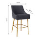 Beatrix Pleated Grey Velvet Counter Stool In Houston | BeBoldFurniture 