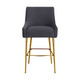 Beatrix Pleated Grey Velvet Counter Stool In Houston | BeBoldFurniture 