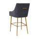 Beatrix Pleated Grey Velvet Counter Stool In Houston | BeBoldFurniture 