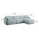 Travie Light Green Performance Corduroy Velvet 4-Piece Modular Sectional | BeBoldFurniture