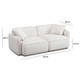 Travie White Sand Performance Corduroy Velvet Modular Loveseat | BeBoldFurniture