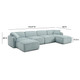 Travie Light Green Performance Corduroy Velvet 6-Piece Modular U-Sectional | BeBoldFurniture